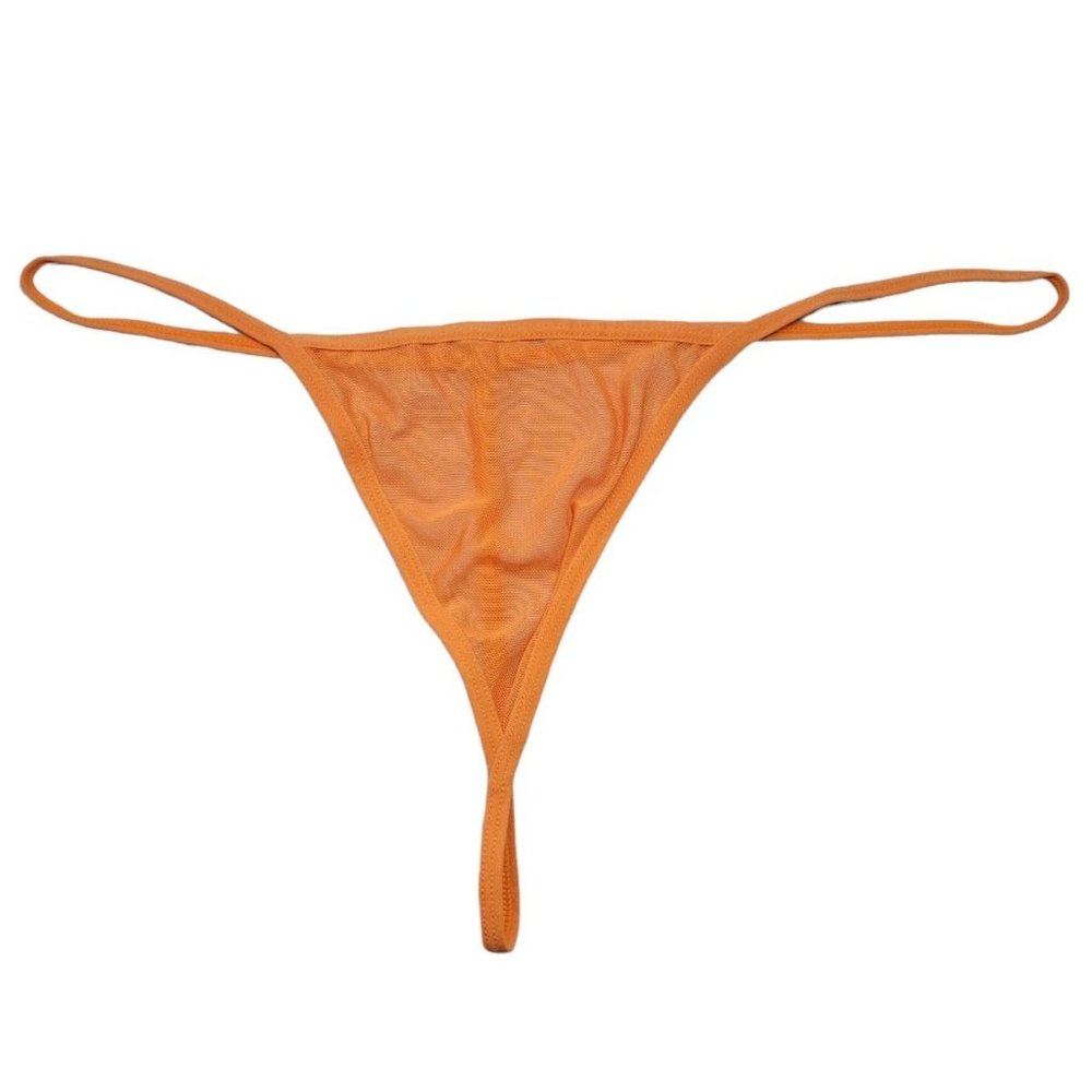 Orange Mesh G String Thong